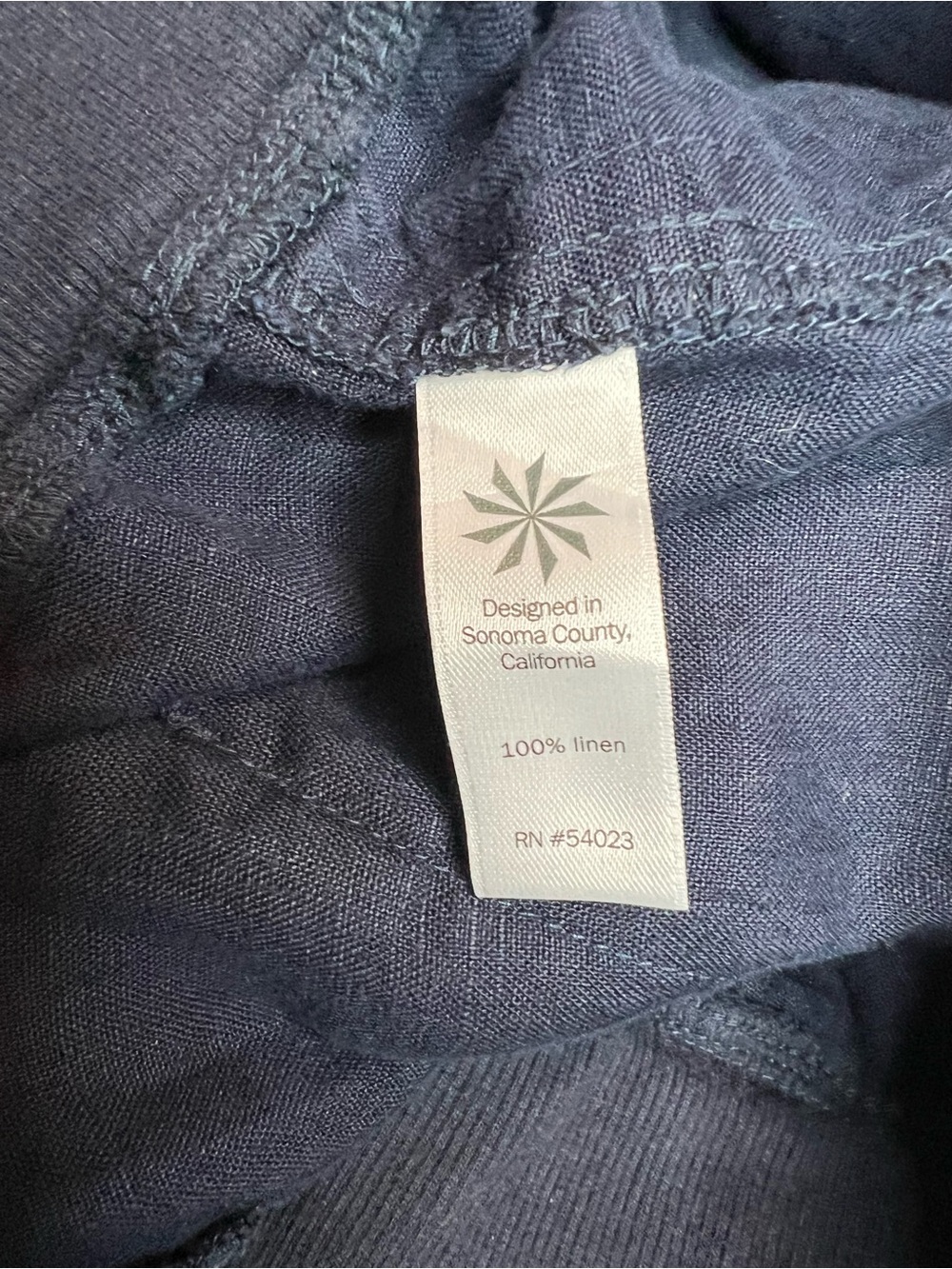 Athleta Straight Leg Linen Pants Navy Patch Pockets Size 12 - Picture 4 of 8